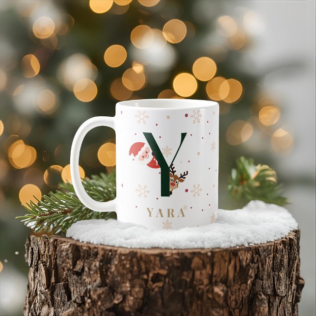 Mug Y personnalisé avec monogramme de Noël (Créateur téléchargé)