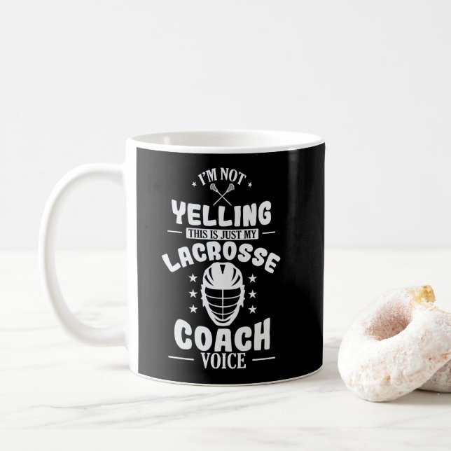 Mug Yelling only my lacrosse coach Voice (Avec donut)