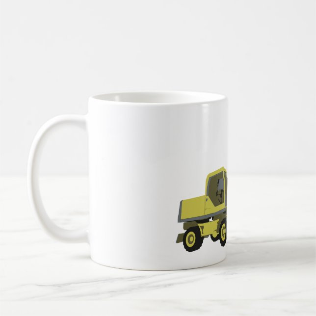 Mug Yellow Excavator Construction Machinery (Gauche)