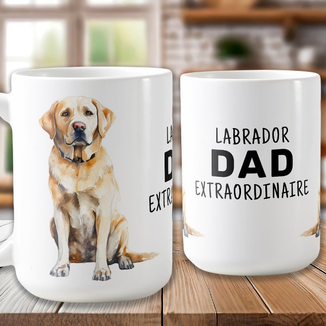 Mug Yellow Lab Papa - adorable Labrador Retriever Dog (Créateur téléchargé)