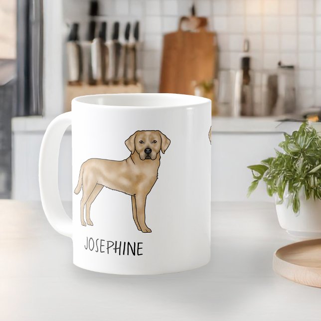 Mug Yellow Labrador Retriever Cube Lab Chien Nom perso (Créateur téléchargé)