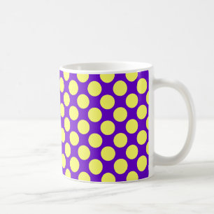 Mug Yellow Polka Dots With Purple Background