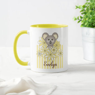 Mug Yellow Stripe mignonne Cartoon Baby Koala Ours Enf