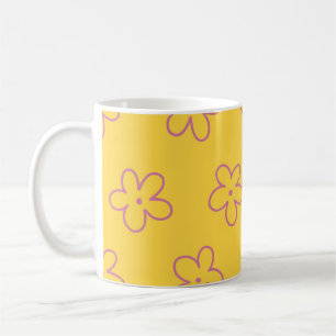Mug Yellow Y2K Fleur sauvage Bold Retro Spring Cuisine