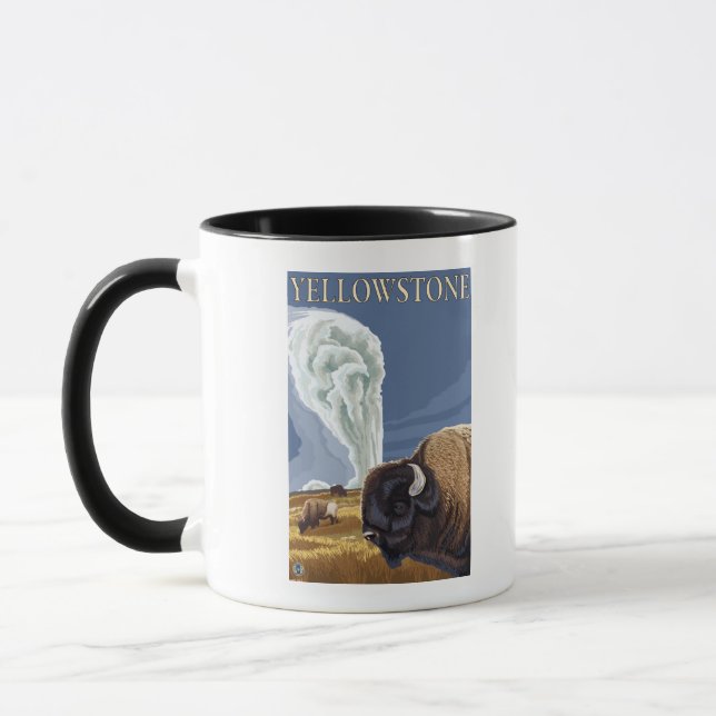 Mug YellowstoneBison avec la vieille foi (Gauche)