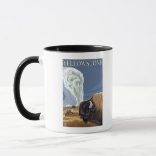 Mug YellowstoneBison avec vieux fidèle