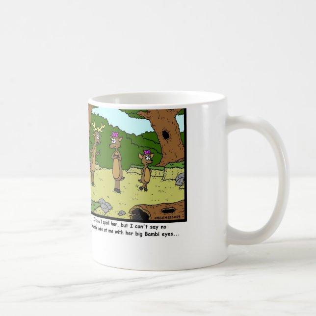 Mug Yeux de Bambi : Bande dessinée de cerfs communs (Droite)