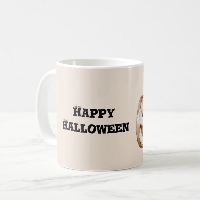 Mug Yeux de citrouille orange Halloween (Devant gauche)