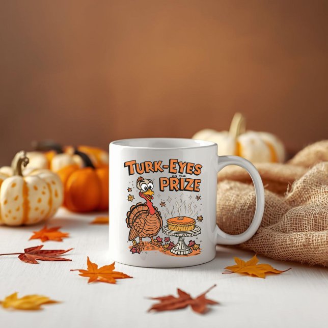 Mug Yeux de dindon sur le prix - Dinde drôle de Thanks (Créateur téléchargé)