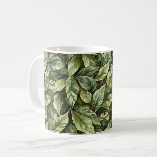 Mug Yeux de Gobelin à Feuilles Vertes (Devant gauche)
