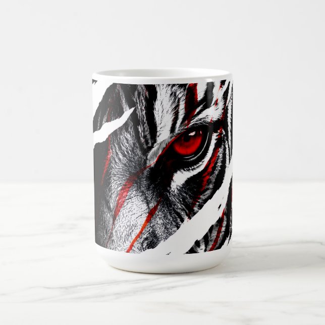 Mug Yeux de tigre animés à travers une égratignure (Centre)