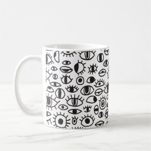 Mug Yeux dessinés à la main : Doodle Arrière - plan sa