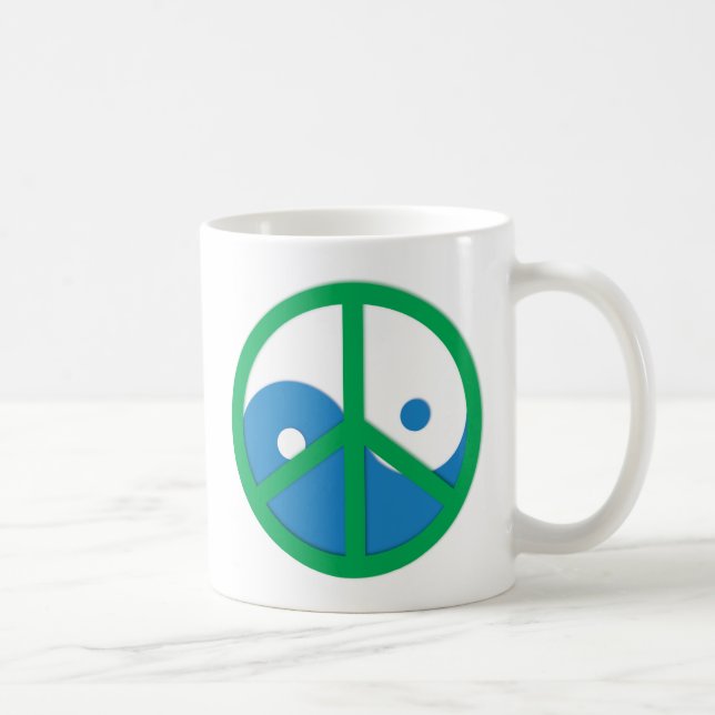 Mug Yin-Yang avec signe de paix (Droite)
