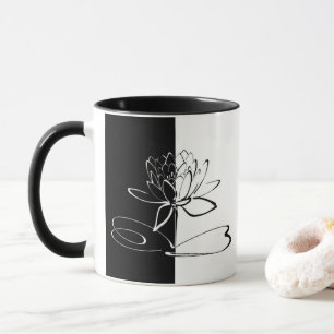 Mug Yin Yang Black Lotus Blossom
