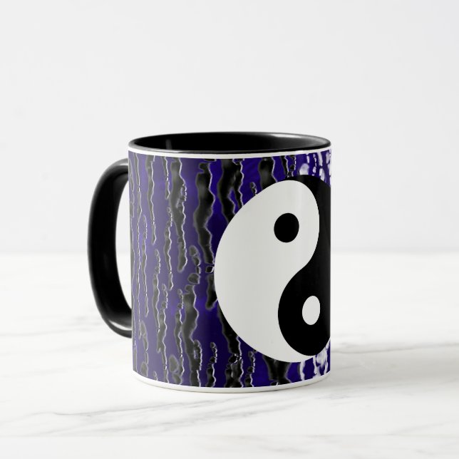Mug Yin Yang Bleu Tranquillité Énergie Zen (Devant gauche)