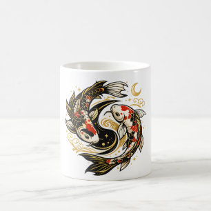 Mug Yin Yang Carpeaux de Poisson Japonais Esthétique 