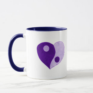 Mug Yin Yang Heart (Violet/Lilac)