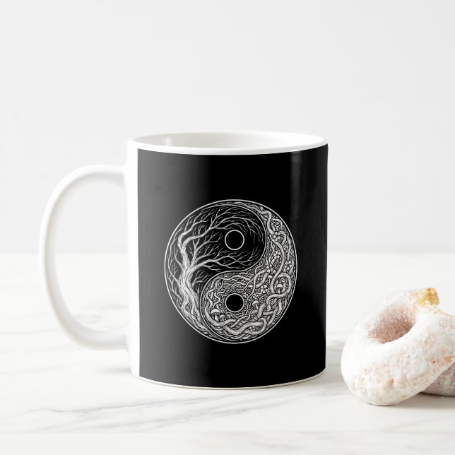 Mug Yin Yang symbol Tree of Life (Avec donut)