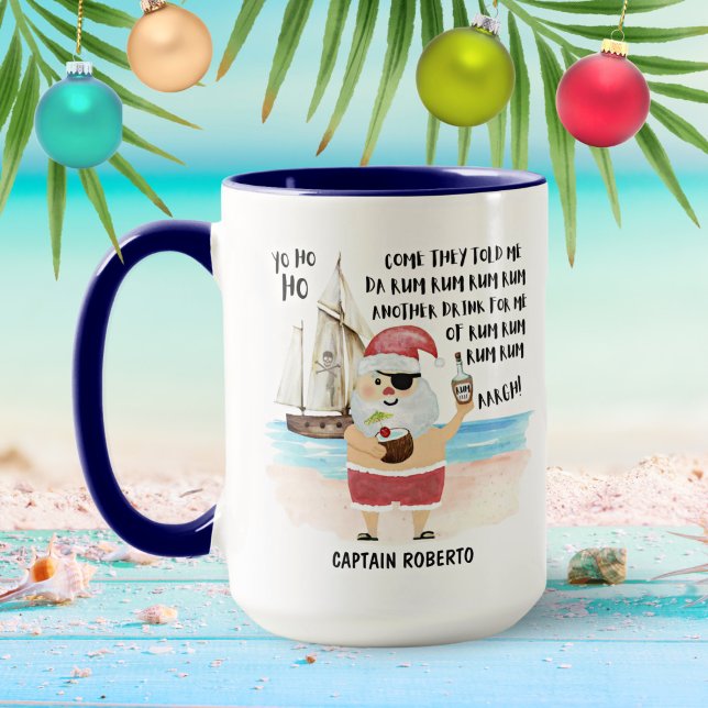 Mug Yo Ho Pirate Père Noël Ship Rum Noël (Créateur téléchargé)