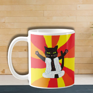 Mug Yoga cadeau chat guru enthousiaste méditation paix