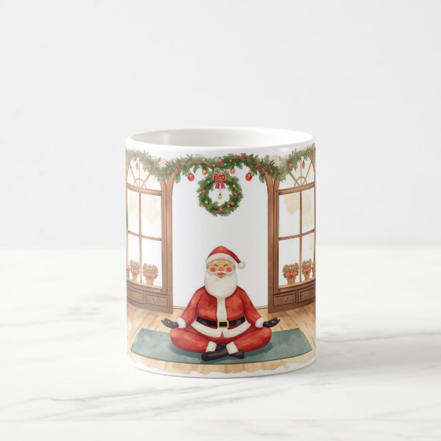 Mug Yoga Noël Père Noël pose Yoga (Centre)