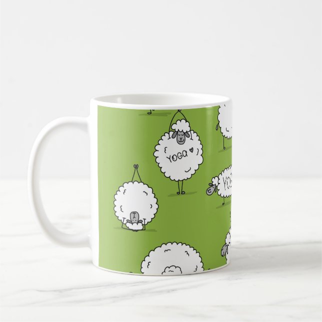 Mug Yoga Sheep : Whimsical Sketch Fun. (Gauche)