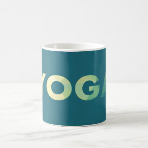 Mug Yoga Turquoise Texte jaune