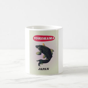 Mug Yokohama Japon affiche de voyage de style vintage
