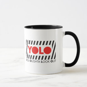 Mug YOLO avec la précaution rouge