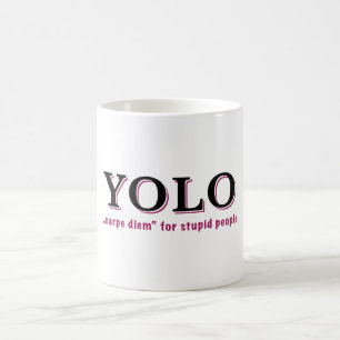 Mug YOLO - Carpe diem pour les gens stupides