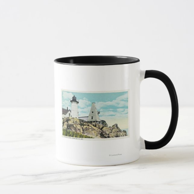 Mug York Beach Vue du phare de Nubble (Droite)
