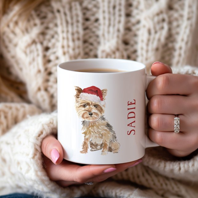 Mug Yorkie avec Santa Hat Holiday (Créateur téléchargé)