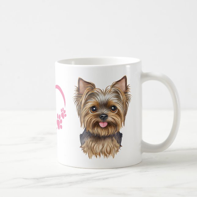Mug Yorkie Puppy Rose Aquarelle Yorkshire Terrier (Droite)