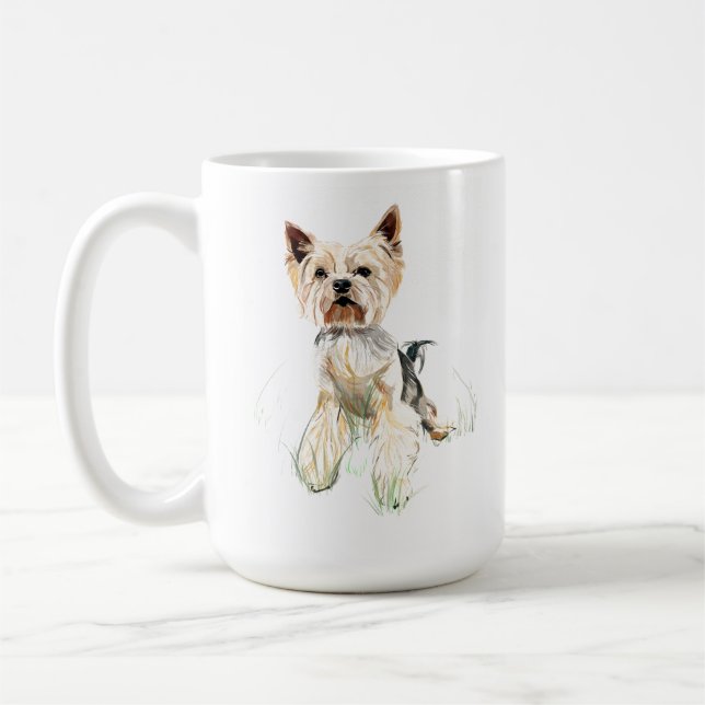 Mug Yorkie – Tasse de café Terrier du Yorkshire, C (Gauche)
