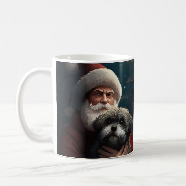 Mug Yorkipoo avec le Père Noël Festif Noël (Gauche)
