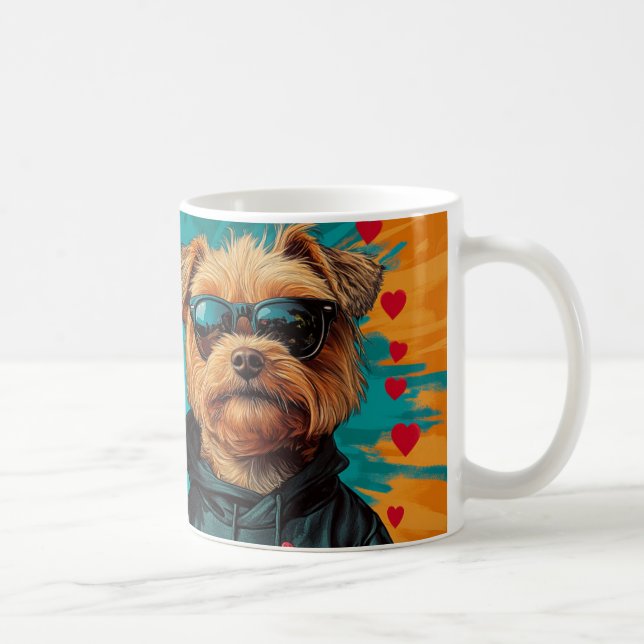 Mug Yorkipoo avec Roses de cœur pour la Saint-Valentin (Droite)