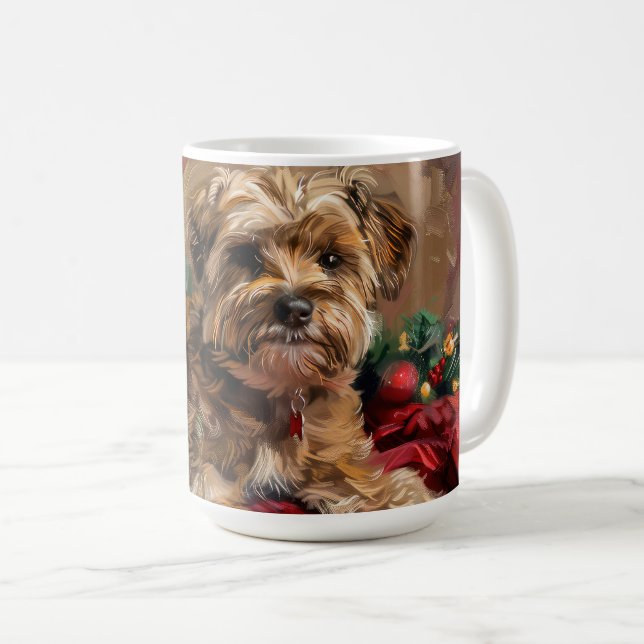 Mug Yorkipoo Chien Fête de Noël (Devant droit)