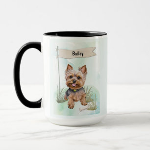 Mug Yorkshire Terrier Aquarelle Chien Personnalisé