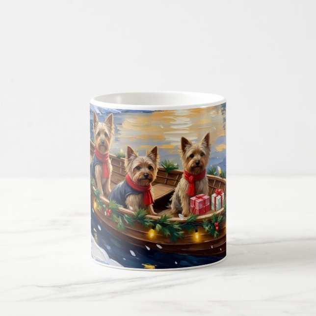 Mug Yorkshire Terrier Christmas Boat Holiday (Centre)