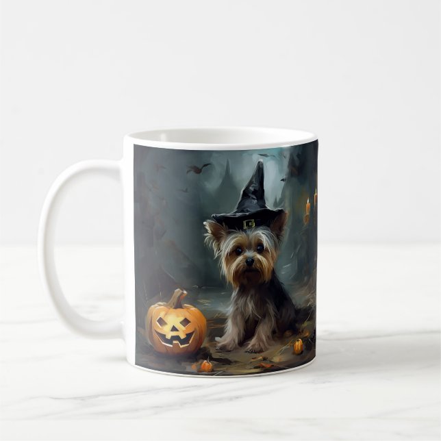 Mug Yorkshire Terrier Citrouilles Halloween Épouvantab (Gauche)