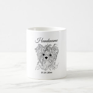 Mug Yorkshire Terrier dessin en une ligne personnalisa