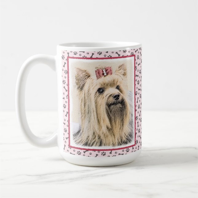 Mug Yorkshire Terrier Peinture - Cute Original Chien A (Gauche)