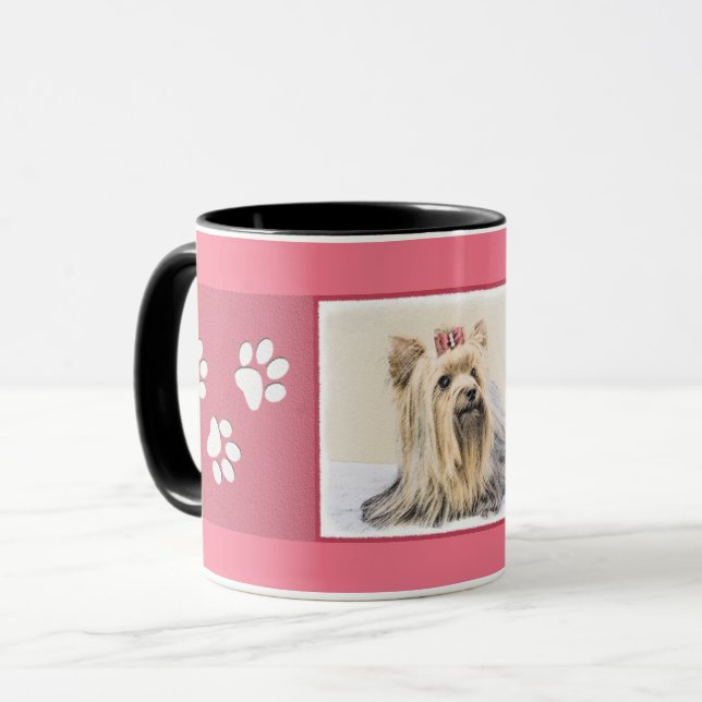 Mug Yorkshire Terrier Peinture - Cute Original Chien A (Devant gauche)
