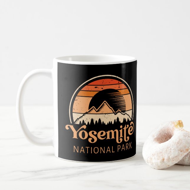 Mug Yosemite National Park California Retro Vintage (Avec donut)