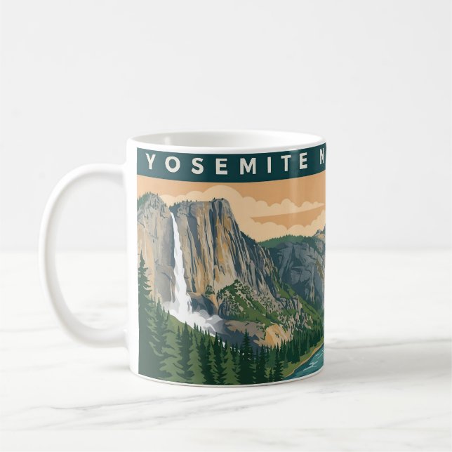 Mug Yosemite Parc National Art Rétro Affiche (Gauche)