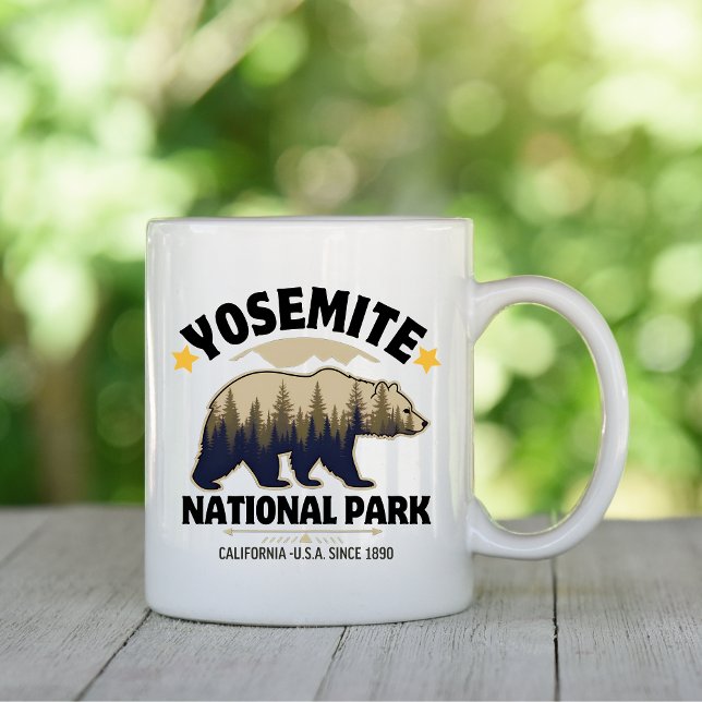 Mug Yosemite Vintage Bear Forest Souvenir (Créateur téléchargé)
