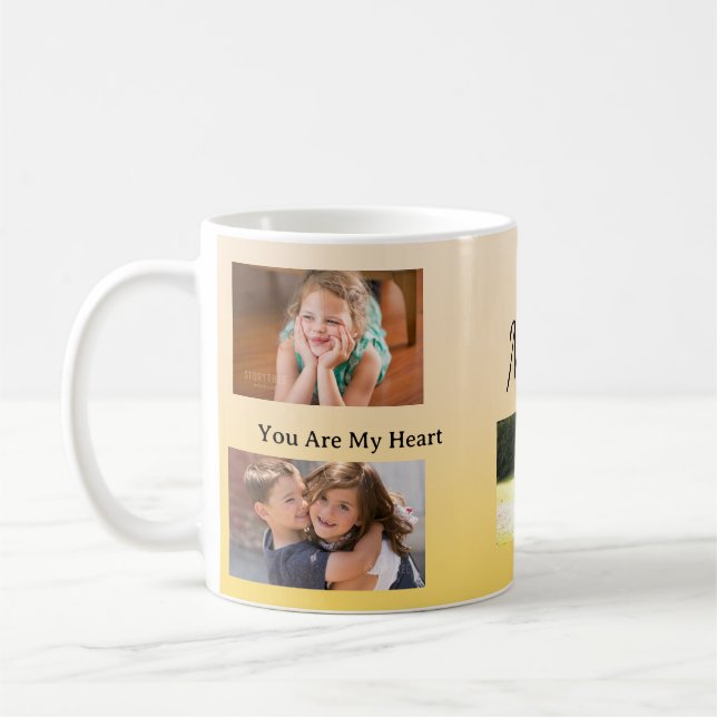 Mug You Are My Heart – Four Photo Gift for Mom (Gauche)