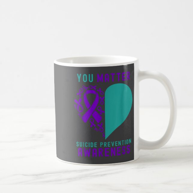 Mug You - Heart &amp; Ribbon Design Suicide Prevention (Droite)