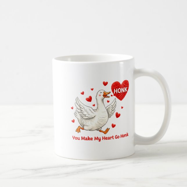 Mug You Make My Heart Go Honk Funny Goose Valentine Sa (Droite)