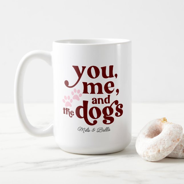 Mug You Me and the Dogs Couple Minimalist Cadeau Café (Avec donut)